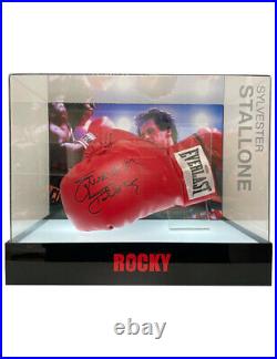 Rocky Boxing Glove In LED Lit Case Signed By Sylvester Stallone 100% With COA