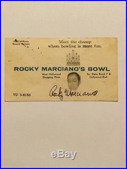 Rocky Marciano Signed Business Card With COA