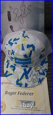 Roger Federer Signed Tennis Cap & Photo 10 X 8 With COA