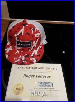 Roger Federer TWO SIGNED CAPS With COA