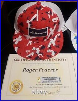 Roger Federer TWO SIGNED CAPS With COA