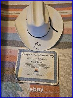 Ronald Reagan Autographed Warrior West Cowboy hat With COA