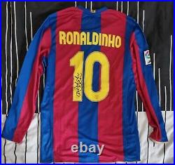 Ronaldinho Autograph / Signed Barcelona Shirt / Jersey With Proof And Coa