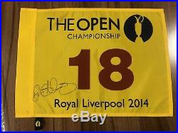 Rory Mcilroy Hand Signed Winning Open Golf Pin Flag 2014 With Coa