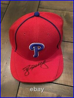 Roy Halladay Autographed Phillies GAME ISSUED HAT with JSA COA SIGNED