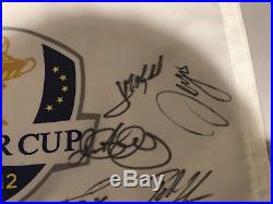 Ryder Cup 2012 Golf Flag The Miracle At Medinah Signed By Full Team With Coa