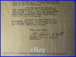 SGT ALVIN C. YORK RARE TLS ON HIS LETTERHEAD SIGNED WITH FULL SIGNATURE WithCOA