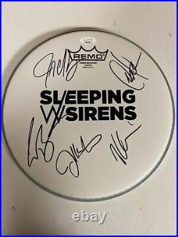 SLEEPING WITH SIRENS AUTOGRAPHED SIGNED DRUMHEAD With EXACT PROOF JSA COA NN92500