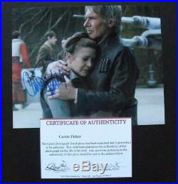 STAR WARS photo signed by CARRIE FISHER Princess Leia, with COA, 8x10