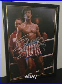 SYLVESTER STALLONE HAND SIGNED WITH COA FRAMED ROCKY PHOTO 8x10