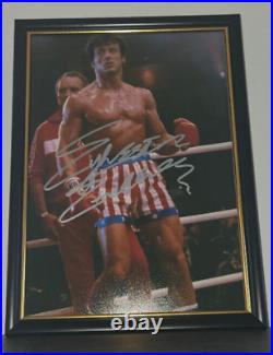 SYLVESTER STALLONE HAND SIGNED WITH COA FRAMED ROCKY PHOTO 8x10