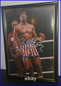 SYLVESTER STALLONE HAND SIGNED WITH COA FRAMED ROCKY PHOTO 8x10