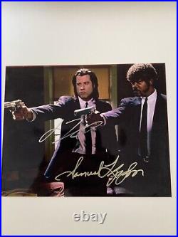Samual L Jackson & John Travolta Signed And Framed Autograph With COA