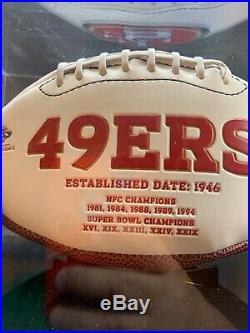 San Francisco 49Ers Autographed Football With Coa Jerry Rice And Joe Montana