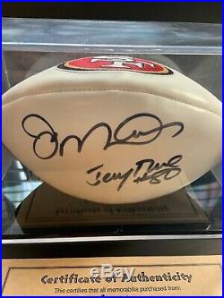 San Francisco 49Ers Autographed Football With Coa Jerry Rice And Joe Montana