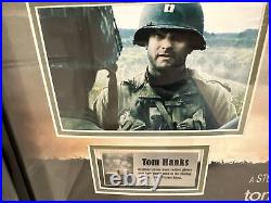 Saving Private Ryan Movie Poster With Screen Worn Gloves Signed By Tom Hanks COA