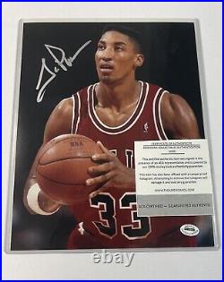 Scotty Maurice Pippen Rare Signed Autographed 10x8 Chicago Bulls Photo with COA