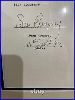 Sean Connery hand signed, with COA, unique, rare piece 100% Authentic