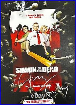 Shaun Of The Dead A3 Poster Signed by Nick Frost & Simon Pegg Authentic With COA