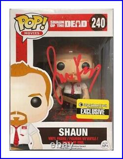 Shaun of the Dead Bloody Funko Pop 240 Signed Simon Pegg AUTHENTIC WITH COA