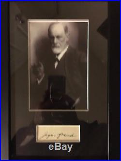 Sigmund Freud hand signed autograph mounted framed with picture and COA