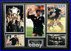 Signed And Framed Sean Fitzpatrick New Zeland Rugby Display With A Coa