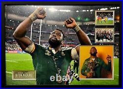 Signed And Framed Siya Kolisi South Africa Rugby World Cup Display With Coa