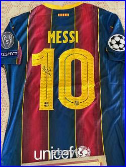 Signed Autographed Messi Barcelona Jersey With Coa Authentication Certificate