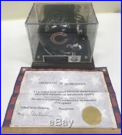 Signed Autographed Walter Payton HOF Chicago Bears Mini Helmet with COA