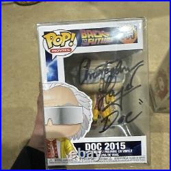 Signed FUNKO POP 960 Doc 2015 Christopher LLOYD Autographed with COA