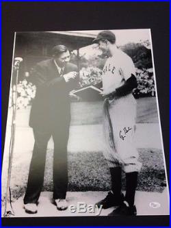 Signed George HW Bush 16x20 Photograph with Babe Ruth JSA FULL LETTER COA