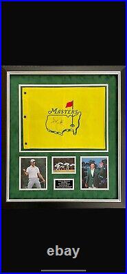 Signed Masters Flag by Adam Scott Framed WITH COA