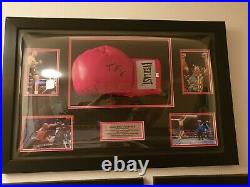 Signed tyson fury boxing glove in dome framing with COA