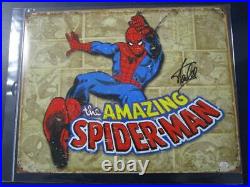 Spider-Man Metal Photo Poster 11.5 x 16 Signed Autographed Stan Lee with COA