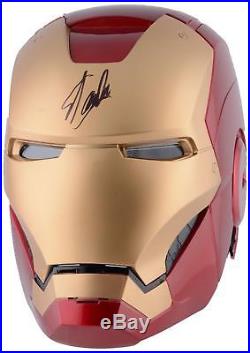 Stan Lee Autographed Iron Man Replica Helmet with Black Ink BAS COA