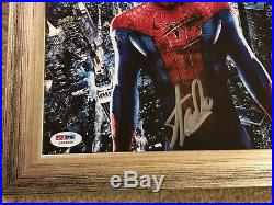 Stan Lee Hand Signed Autographed Custom Framed Spider-Man Picture with PSA COA