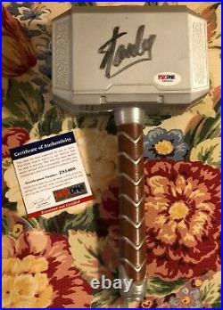 Stan Lee Hand Signed Autographed Mjolnir Thor Foam Hammer with PSA COA
