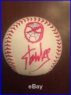Stan Lee Signed Baseball with hand drawn Spider-man Sketch by Stan Lee JSA COA