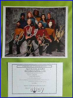Star Trek Next Generation Cast Signed Autographed 10x8 Picture With COA