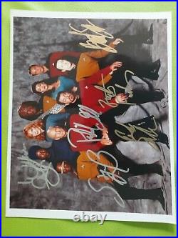 Star Trek Next Generation Cast Signed Autographed 10x8 Picture With COA