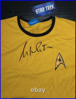 Star Trek Yellow T-Shirt Signed by William Shatner 100% Authentic With COA