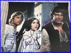 Star Wars 8x10 Mark Hamell Fisher Ford 100% Authentic Autograph With COA Rare