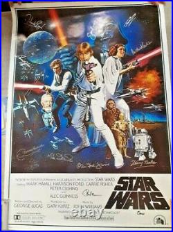 Star Wars A New Hope Limited Edition 11 Cast Signed Original Poster With COA