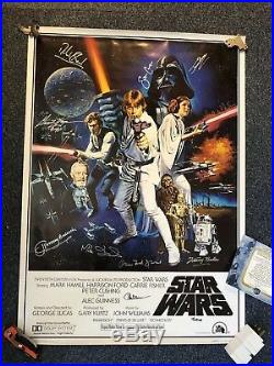 Star Wars A New Hope Original Poster 11 Cast Signed With COA. Limited Edition