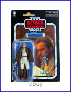 Star Wars Action Figure Signed by Ewan McGregor in Blue AUTHENTIC WITH COA