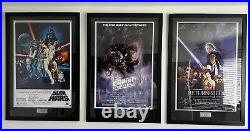 Star Wars Full Size Posters Signed And Framed With COA'S