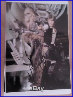 Star Wars Han Solo & Chewie Harrison Ford, Peter Mayhew Signed Photo With COA