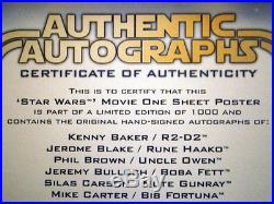 Star Wars Movie One Sheet Ltd Ed Hand Signed Auto Autograph Cast Poster With COA
