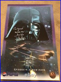 Star Wars Pepsi original 1996 poster hand signed by Dave Prowse with COA