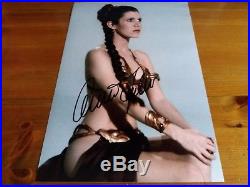 Star Wars Return of the Jedi Rare Carrie Fisher Hand Signed 8x12 Photo with COA